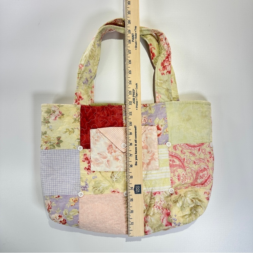 Handmade Quilted Patchwork Tote Cottagecore Floral Bag - Picture 12 of 12